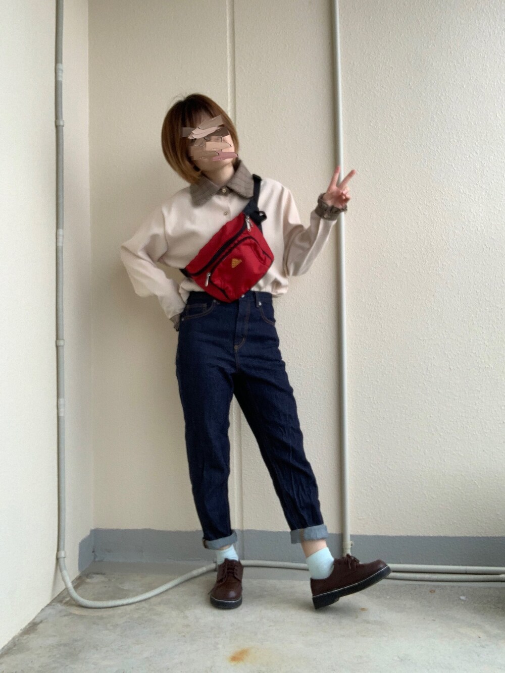 「GU、カジュアルコーデ、おしゃれさんと繋がりたい、低身長コーデ、Kanaji、カンアジ、あなたに似合うコーディネートが必ず見つかる、プチプラ、ベージュ、デニムパンツ」｜「GUのアイテム（デニムパンツ、ブルー系）」を使った、ゆきちさん（レディース・149cm）の春コーディネートの1枚目の写真