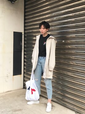 「ZARA（ザラ）のアイテム（モッズコート）」を使った、LUさん（メンズ・163cm）の秋コーディネート