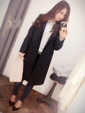「DRWCYS（ドロシーズ）のアイテム（チェスターコート）」を使った、gracewearさん（レディース・156cm）の冬コーディネート