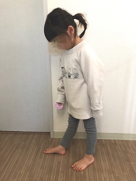 「PEANUTS（ピーナッツ）の【coen キッズ / ジュニア】(SNOOPY/スヌーピー)プリントスウェットプルオーバー / /トレーナー（スウェット、ベージュ系）」を使った、po-nさん（キッズ・110cm）の冬コーディネート