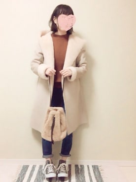 「URBAN RESEARCH ROSSO WOMEN（アーバンリサーチ　ロッソ）のアイテム（ムートンコート）」を使った、えんさん（レディース・159cm）の冬コーディネート
