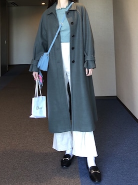 「FREE'S MART（フリーズマート）のアイテム（ステンカラーコート）」を使った、u_tanさん（レディース・168cm）の冬コーディネート