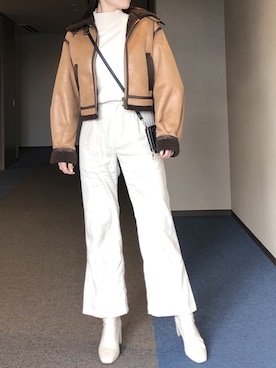 「LOWRYS FARM（ローリーズファーム）のストレッチヒールブーツ　851418（ブーツ）」を使った、u_tanさん（レディース・168cm）の冬コーディネート