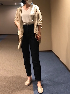 「URBAN RESEARCH DOORS（アーバンリサーチドアーズ）のハイライズデニムパンツ（デニムパンツ）」を使った、u_tanさん（レディース・168cm）の夏コーディネート