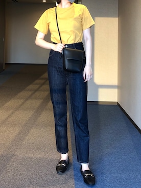 「URBAN RESEARCH DOORS（アーバンリサーチドアーズ）のハイライズデニムパンツ（デニムパンツ）」を使った、u_tanさん（レディース・168cm）の夏コーディネート