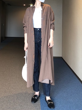 「URBAN RESEARCH DOORS（アーバンリサーチドアーズ）のハイライズデニムパンツ（デニムパンツ）」を使った、u_tanさん（レディース・168cm）の秋コーディネート