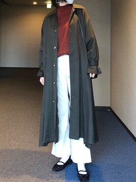 「JEANASIS（ジーナシス）のアイテム（ステンカラーコート）」を使った、u_tanさん（レディース・168cm）の秋コーディネート