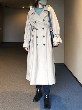 「URBAN RESEARCH DOORS（アーバンリサーチドアーズ）のハイライズデニムパンツ（デニムパンツ）」を使った、u_tanさん（レディース・168cm）の秋コーディネート