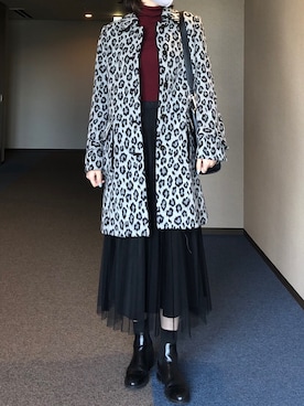 「UNIQLO（ユニクロ）のエクストラファインメリノリブタートルネックセーター（長袖）（ニット/セーター）」を使った、u_tanさん（レディース・168cm）の秋コーディネート