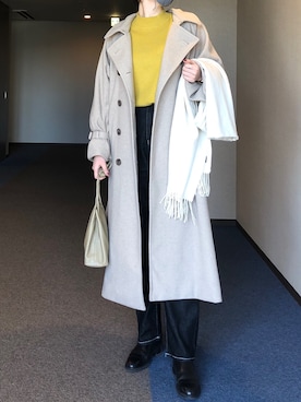 「2021年」｜「アイテム（トレンチコート）」を使った、u_tanさん（レディース・168cm）の冬コーディネート