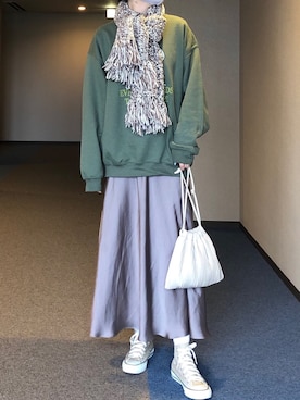 「A part by（アパートバイ）のアイテム（マフラー）」を使った、u_tanさん（レディース・168cm）の冬コーディネート