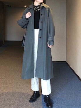 「FREE'S MART（フリーズマート）のアイテム（ステンカラーコート）」を使った、u_tanさん（レディース・168cm）の冬コーディネート