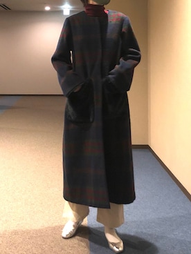 「UNIQLO（ユニクロ）のエクストラファインメリノリブタートルネックセーター（長袖）（ニット/セーター）」を使った、u_tanさん（レディース・168cm）の冬コーディネート