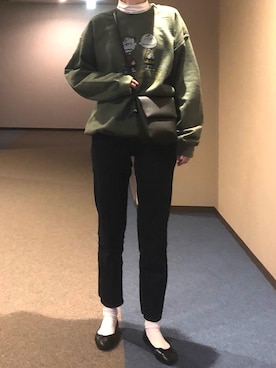 「URBAN RESEARCH DOORS（アーバンリサーチドアーズ）のハイライズデニムパンツ（デニムパンツ）」を使った、u_tanさん（レディース・168cm）の冬コーディネート