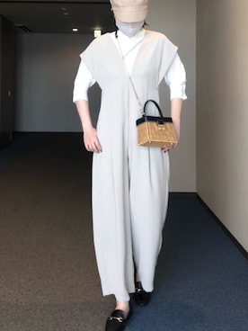 「CLANE（クラネ）のアイテム（オールインワン・サロペット）」を使った、u_tanさん（レディース・169cm）の春コーディネート