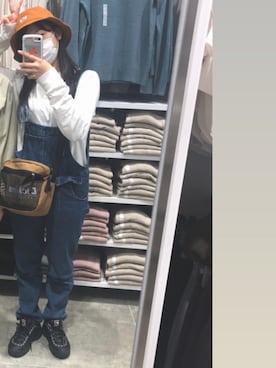 「ANAP（アナップ）のアイテム（サロペット/オーバーオール）」を使った、kiranidaさん（レディース・154cm）の秋コーディネート