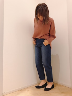 「ボリュームニット」｜「アイテム（パンプス）」を使った、emokiyoさん（レディース・163cm）の秋コーディネート