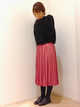 「earth music&ecology（アースミュージックアンドエコロジー）のアイテム（その他シューズ）」を使った、emokiyoさん（レディース・163cm）の冬コーディネート