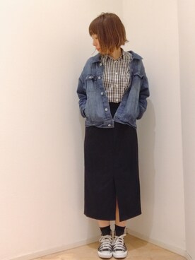 emokiyoさんの「・フロントスリットタイトスカート」を使ったコーディネート