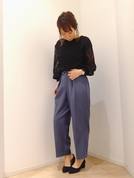 「earth music&ecology（アースミュージックアンドエコロジー）のアイテム（パンプス）」を使った、emokiyoさん（レディース・163cm）の春コーディネート