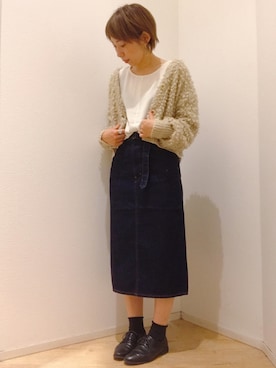 「earth music&ecology（アースミュージックアンドエコロジー）のアイテム（その他シューズ）」を使った、emokiyoさん（レディース・162cm）の秋コーディネート