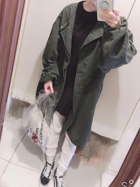 「coca（coca）（コカ）のアイテム（チュニック）」を使った、raiさん（レディース・154cm）の秋コーディネート