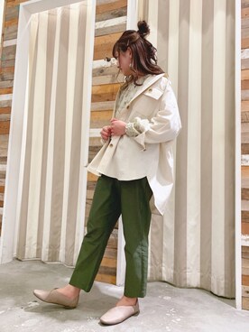 「Samansa Mos2 blue（サマンサモスモスブルー）のアイテム（その他アウター）」を使った、ayakaさん（レディース・162cm）の春コーディネート
