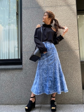 「CECIL McBEE（セシルマクビー）のアイテム（スカート）」を使った、まりんさん（レディース・160cm）の春コーディネート