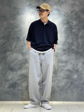 「MONKEY TIME（モンキータイム）のアイテム（スウェットパンツ）」を使った、12102trさん（メンズ・180cm）の春コーディネート