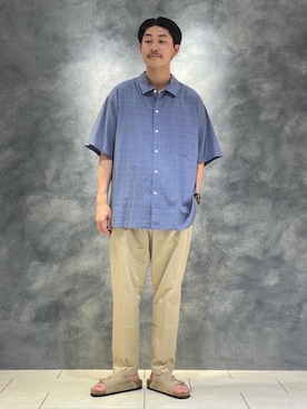 Steven Alan＞ TRANGL/P CAMP COLLAR SHORT SLEEVE SHIRT-LOOSE/シャツ