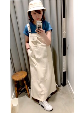「マリン」｜「アイテム（オールインワン・サロペット）」を使った、mayuさん（レディース・160cm）の春コーディネート