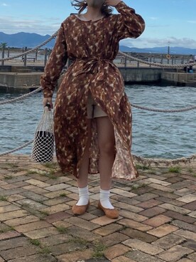 「ラブアンドピース2020」｜「アイテム（バレエシューズ）」を使った、moeさん（レディース・157cm）の秋コーディネート