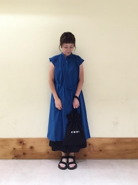 「インドコットン」｜「アイテム（ワンピース/ドレス）」を使った、coen しおたさん（レディース・170cm）の夏コーディネート