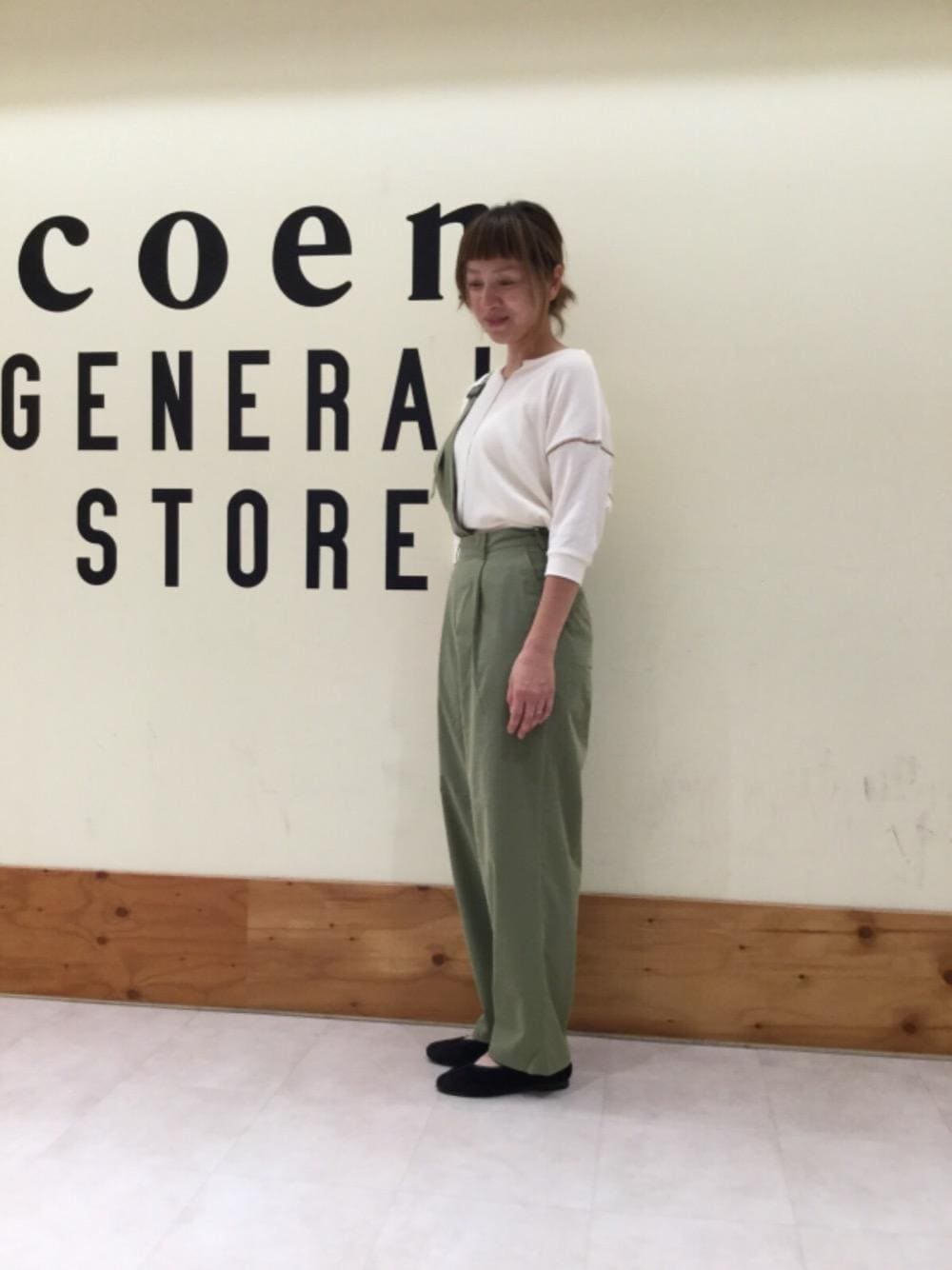 ワンショルダー トップス パンツ セットアップ おしゃれ コーデ me+em select セットアップ 「 」ワンショルダーショート