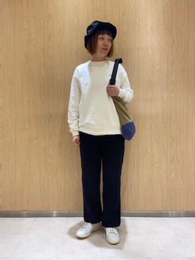 「coen（コーエン）のアイテム（帽子）」を使った、coen しおたさん（レディース・170cm）の冬コーディネート