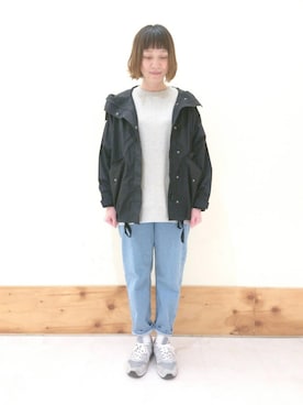 「USAコットン」｜「アイテム（スウェット）」を使った、coen しおたさん（レディース・170cm）の春コーディネート