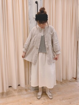 「USAコットン」｜「アイテム（バレエシューズ）」を使った、honamiさん（レディース・152cm）の春コーディネート