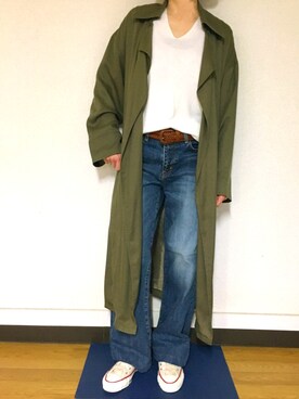 「ドラフトアングリッド」｜「アイテム（トレンチコート）」を使った、Anna☪︎⋆｡˚✩さん（レディース・156cm）の春コーディネート