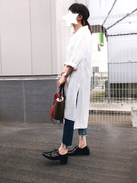 「Ungrid（アングリッド）のインディゴフレイドヘムストスリ（デニムパンツ）」を使った、Anna☪︎⋆｡˚✩さん（レディース・156cm）の夏コーディネート