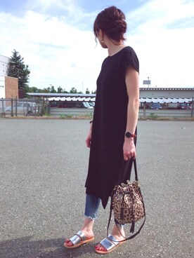 「Ungrid（アングリッド）のフレイドヘムストスリ（デニムパンツ）」を使った、Anna☪︎⋆｡˚✩さん（レディース・156cm）の夏コーディネート