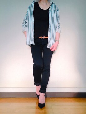 「Daniel Wellington（ダニエルウェリントン）の販売終了クラシックペティット アッシュフィールド32mm（アナログ腕時計）」を使った、Anna☪︎⋆｡˚✩さん（レディース・156cm）の春コーディネート