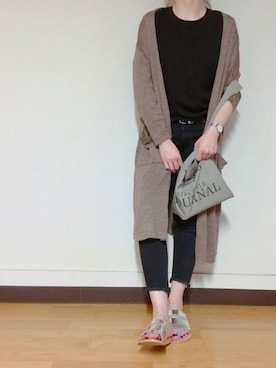 「Daniel Wellington（ダニエルウェリントン）の販売終了クラシックペティット アッシュフィールド32mm（アナログ腕時計）」を使った、Anna☪︎⋆｡˚✩さん（レディース・156cm）の春コーディネート