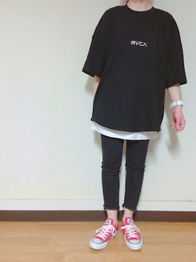 「H&M（エイチ・アンド・エム）のアイテム（タンクトップ、ホワイト系）」を使った、Anna☪︎⋆｡˚✩さん（レディース・156cm）の夏コーディネート