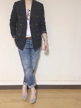 「Daniel Wellington（ダニエルウェリントン）の販売終了クラシックペティット アッシュフィールド32mm（アナログ腕時計）」を使った、Anna☪︎⋆｡˚✩さん（レディース・156cm）の秋コーディネート