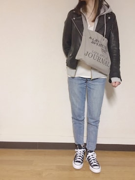 「DRWCYS（ドロシーズ）のアイテム（ジャケット/アウター）」を使った、Anna☪︎⋆｡˚✩さん（レディース・156cm）の秋コーディネート