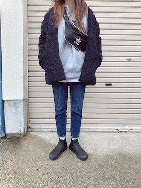 「zozoデニム」｜「アイテム（その他アウター）」を使った、Anna☪︎⋆｡˚✩さん（レディース・156cm）の冬コーディネート