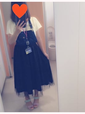 「ダズリン」｜「アイテム（オールインワン・サロペット）」を使った、かんの ちか。さん（レディース・159cm）の春コーディネート