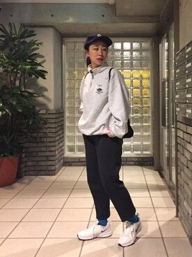 「スボーツミックス」｜「アイテム（スウェット）」を使った、canacさん（レディース・152cm）の冬コーディネート