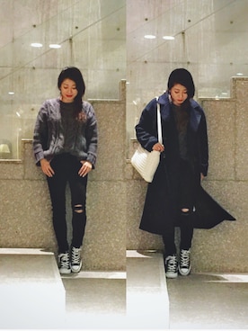 MINX河野 沙耶佳さん（レディース・154cm）の冬コーディネート