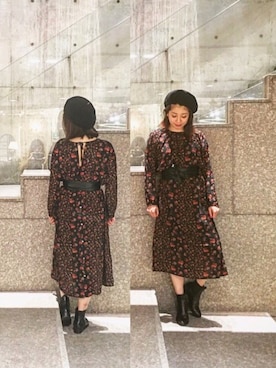 「スプリングSENSEOFPLACE」｜「アイテム（ハンチング/ベレー帽）」を使った、MINX河野 沙耶佳さん（レディース・154cm）の春コーディネート